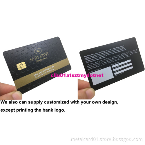 Custom Luxurious Black Stainless Steel Brushed Metal Card